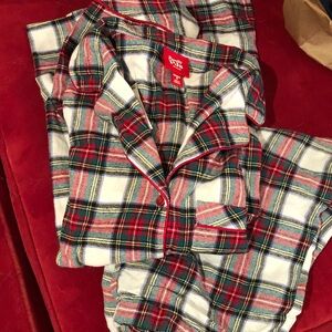 Macy's Women's Plaid Pajama Set - Red, Green, White